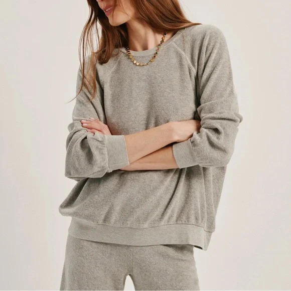SUZIE KONDI Samos Oversized Sweatshirt Terry Heather Grey NWT - Picture 2 of 10